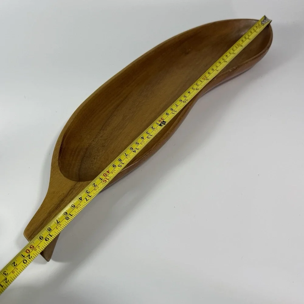 Vintage‎ MCM Serving Fruit Tray Bowl Taverneau Wood Banana Philippines